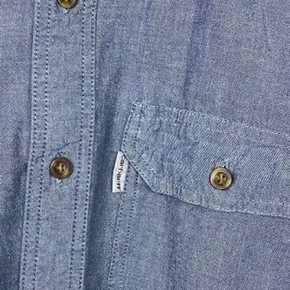 𝅺carhartt Cotton Button Down Short Sleeve Shirt - Picture 4 of 8